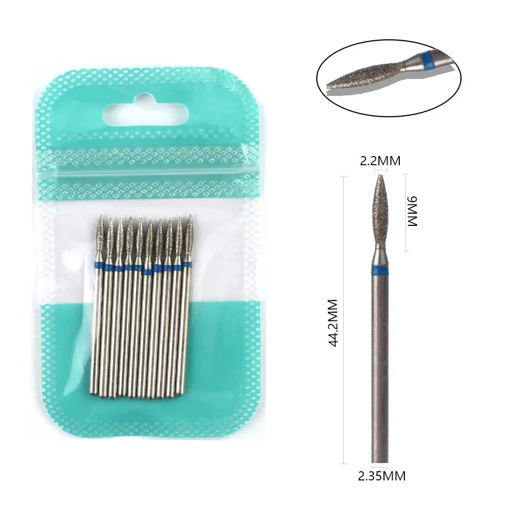 10pcs Diamond Nail Dill Bit Set Cuticle Clean Files Manicure Grinding Bits Pedicure Accessories Tools