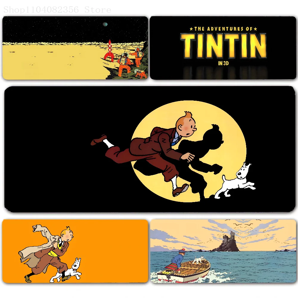 1pc Anime T-The Adventures Of Tintin Mouse Pad Large Mouse Mat Pink Office Desk Mat Laptop Gaming Large Mousepad