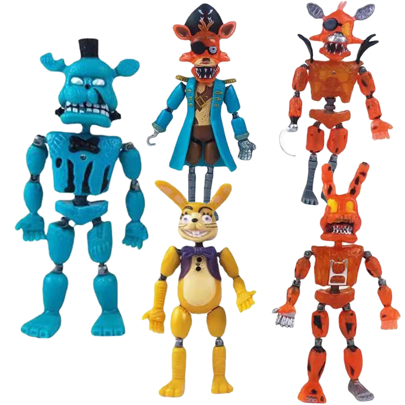 5 unids/set FNAF figuras de acción Freddy Foxy modelo de acción figura de juego en cinco noches modelo de infracción de seguridad juguetes para niños regalos