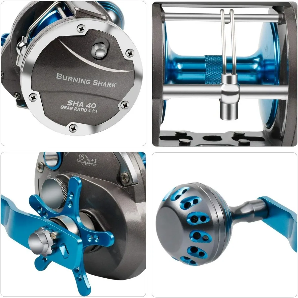 Imagem -03 - Água Salgada Nível Wind Reels Trolling Reel Drag Reels Pesca do Barco Pesca Oceano Sea Bass Grouper Salmão