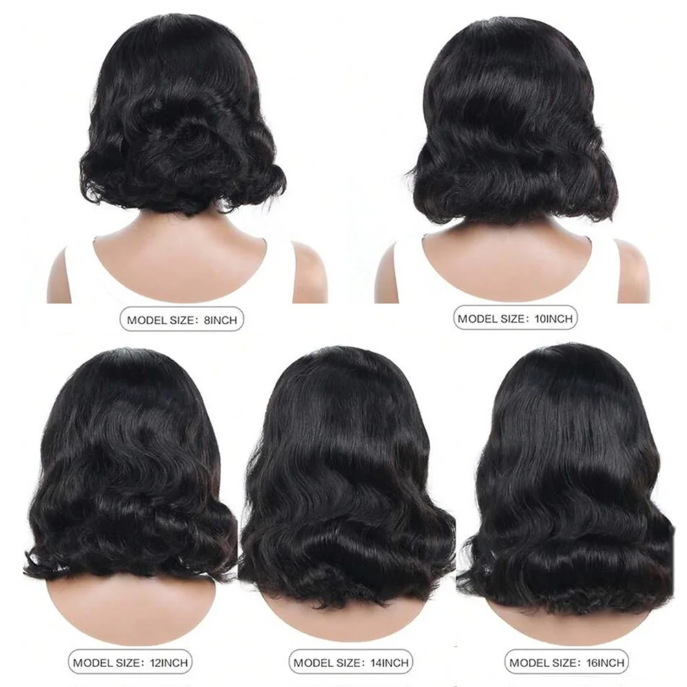 Body Wave Bob Wig 13x5x2 Lace Front Human Hair Wigs For Women Short Bob Wig Side Part Lace Frontal Wig Brazilian Human Hair 180%
