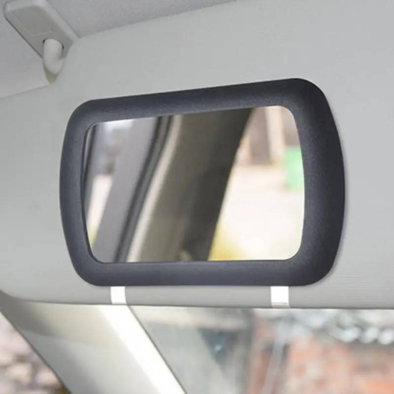 Car Sun Visor Vanity Mirror High-Definition Sun-Shading Cosmetic Mirror With Metal Clips Lightweight Durable Car Visor Vanity