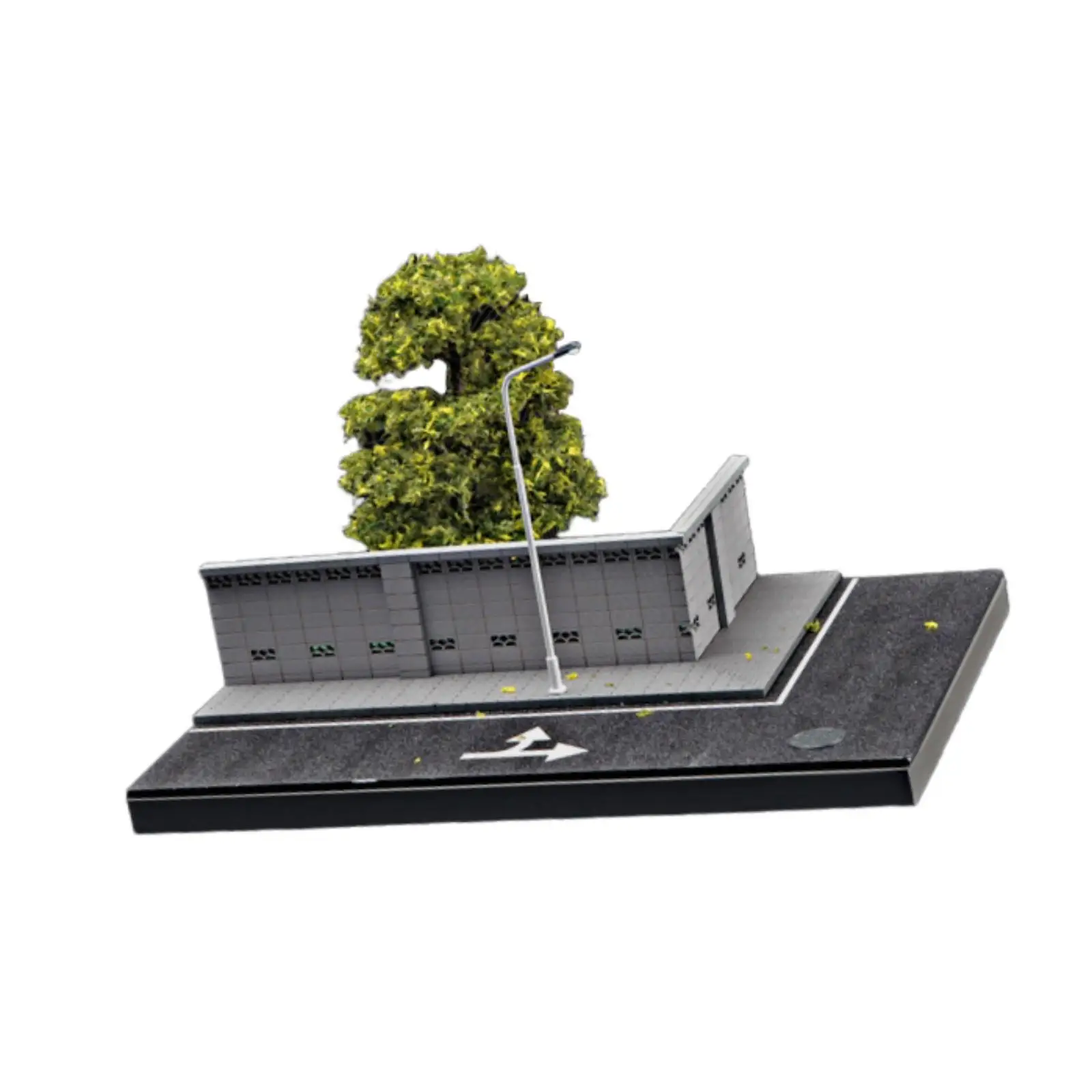 Modello di scena in miniatura in scala 1/64 con scena ad angolo di strada regalo per lampione