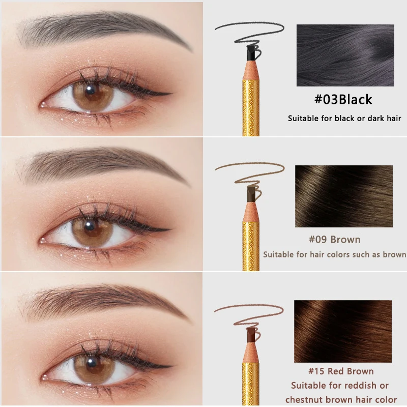 12pcs Makeup Eyebrow Pencil K-Beauty Original High-End Makeup Waterproof Eyebrow Pencil Long-lasting Natural Cosmetic