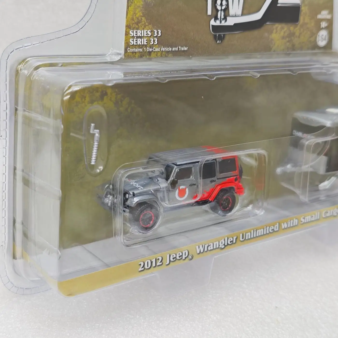 

GreenLight 1:64 2012, Jeep Wrangler, неограниченное количество прицепа Diablosport 32330-C, имитация автомобиля, модель из сплава, коллекция, орнамент, игрушка в подарок
