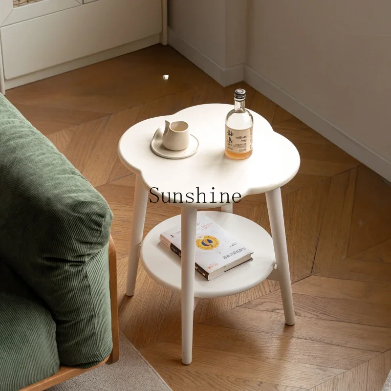 

Solid wood white flower creative sofa small table living room cream wind four leaf clover coffee table