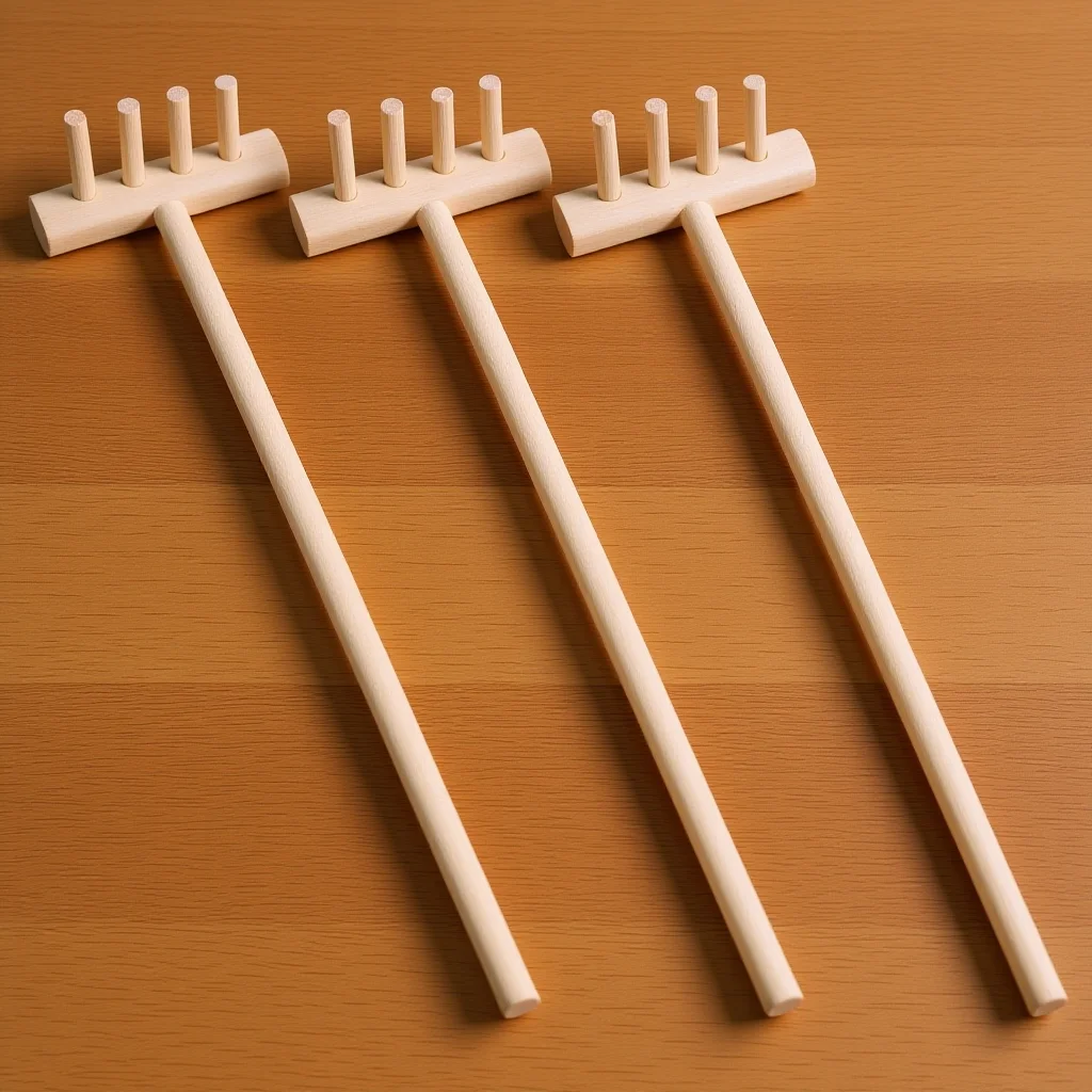 3Pcs Bamboo Mini Zen Sand Garden Rake Set for Desktop Sand Table Decoration Sandbox Accessories Garden Tools Tiny Desktop Rake