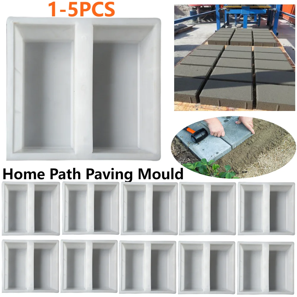 1-5PCS Garden Pavement Mold Courtyard Walkway Path Concrete DIY Paving Cement Road Mold Reusability DIY Home Path Brick Mould