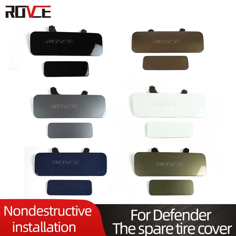 

ROVCE Car Rear Spare Wheel Tire Seamless Plate For Land Rover Defender 2020-2023 90 110 Protective Cover Trunk Tailgate Board