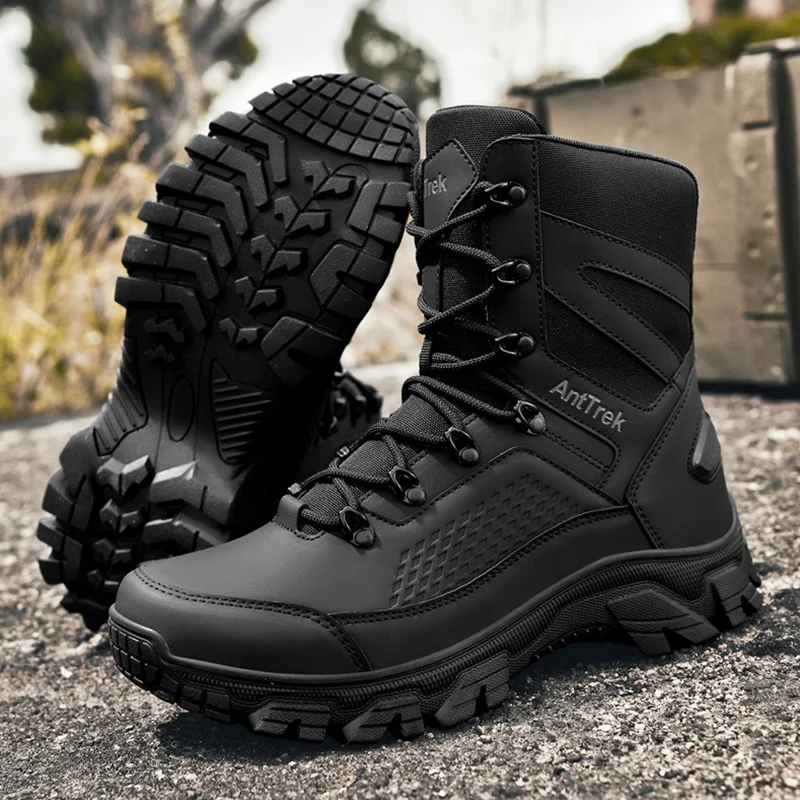Men's Wild Training Boots Four Seasons High-Top Non-Slip Waterproof Outdoor Boots Fashion Comfort Jungle Hiking Sneakers