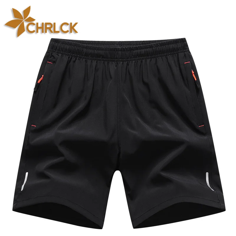 CHRLCK Men\'s Reflective Running Shorts Summer Quick Drying Trousers Male Ice Silk Breathable Fishing Pants Large Size M-8XL