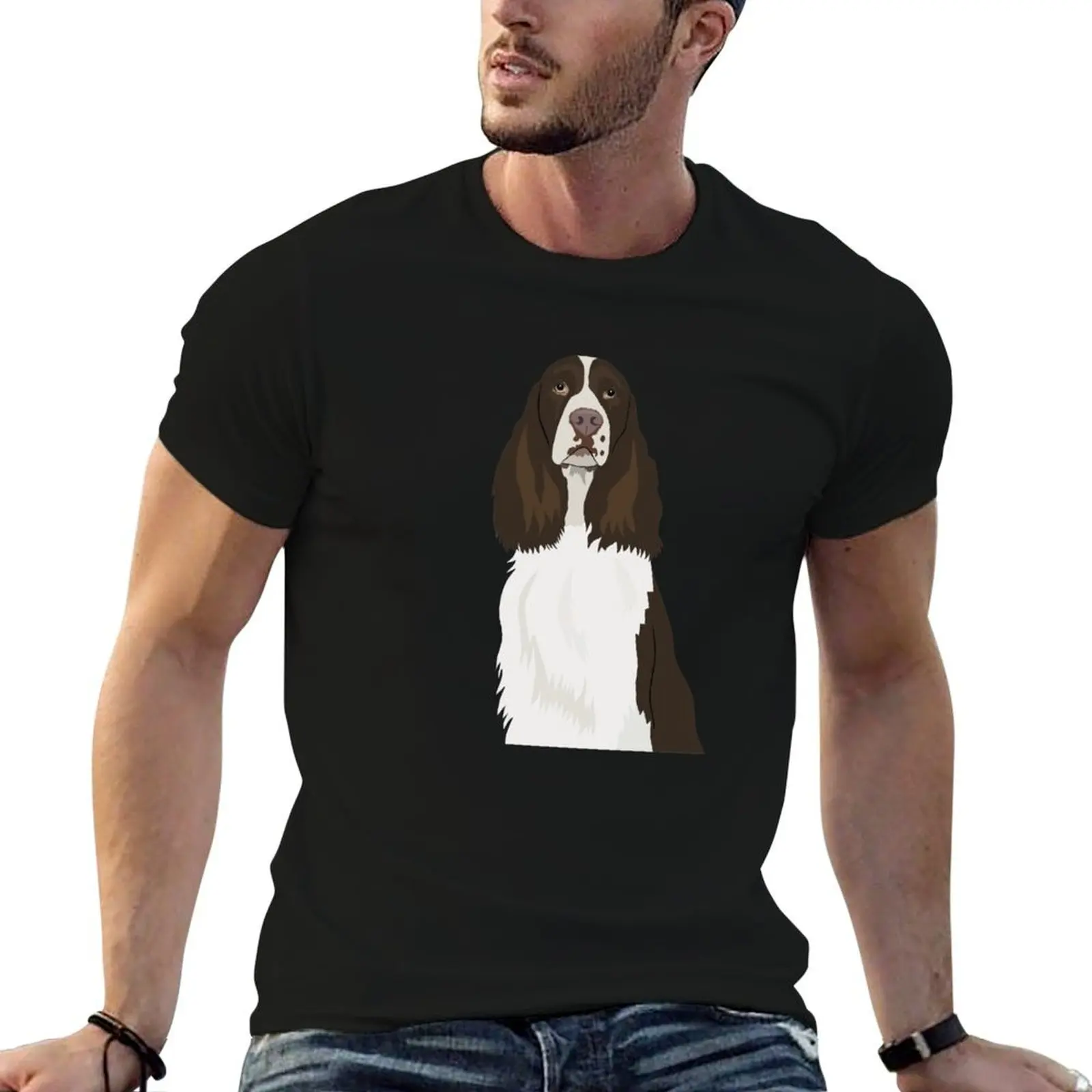 

English Springer Spaniel - sitting T-Shirt man t shirts for men casual t shirt man plain T-Shirt