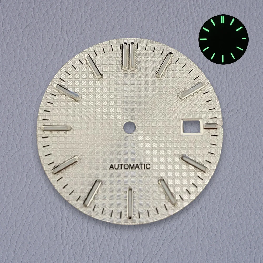 31.8 مللي متر جودة عالية S شعار البلوط الهاتفي صالح NH35/NH36/7S/4R الحركة اليابانية الأخضر مضيئة ساعة تعديل إصلاح الملحقات