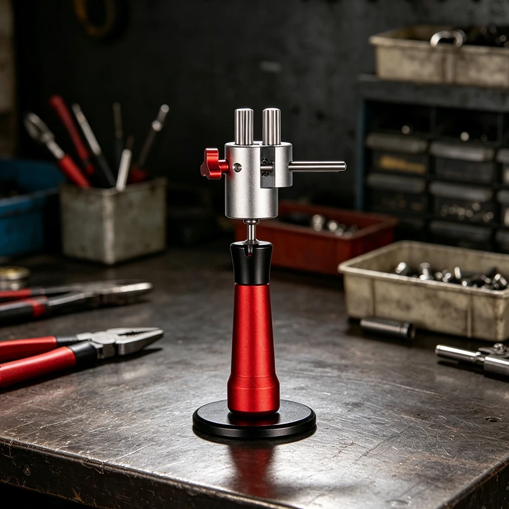 Handheld Vise Featuring Stainless Steel Clamp and Rubber-Padded Base for Steady Control During Detailing Tasks