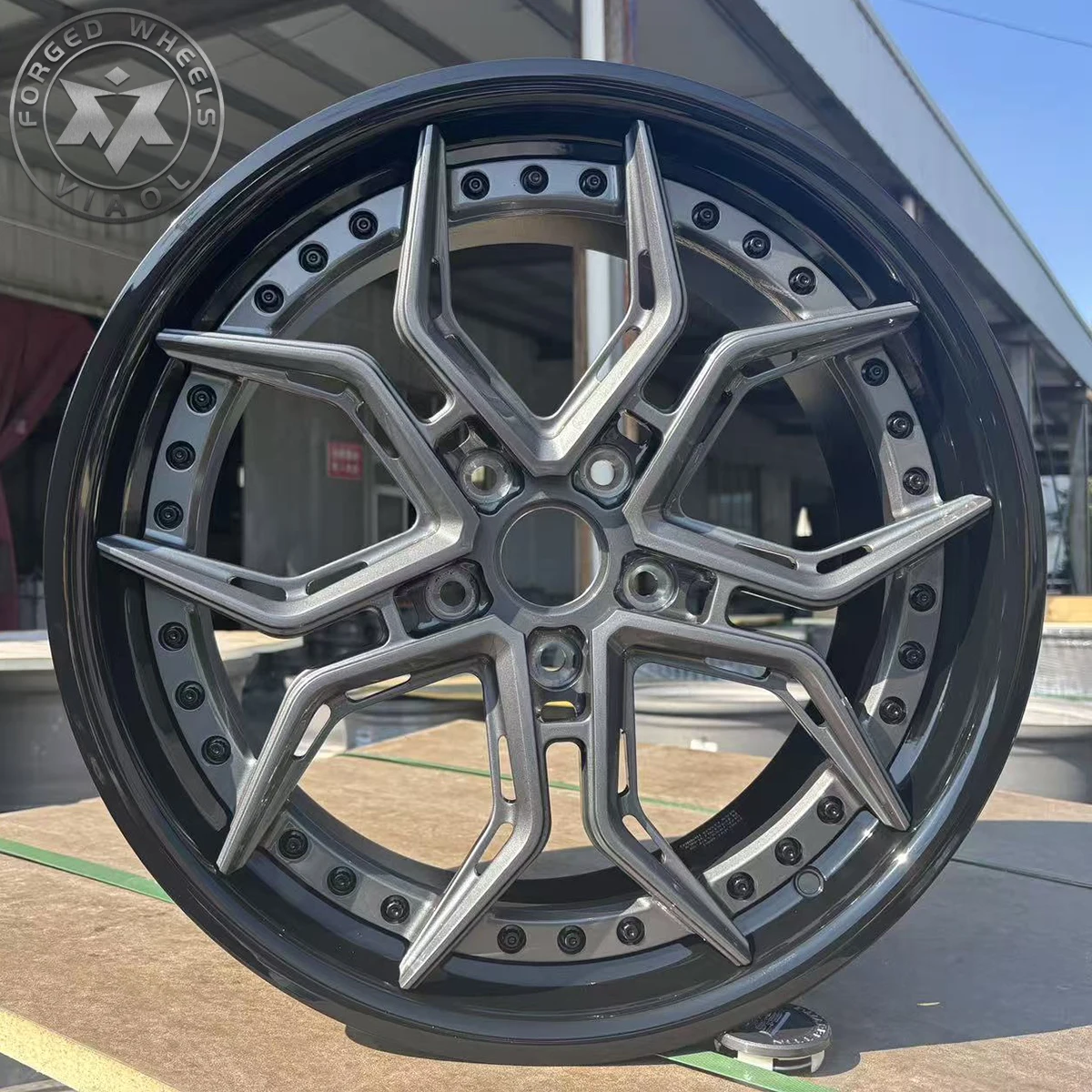 New Viaol Black 2-Piece Forged Alloy Wheels 5x120 4x100 5x108 6x139.7 5*114.3 for C7 C8 M2 M3 M4 for 4 Pieces