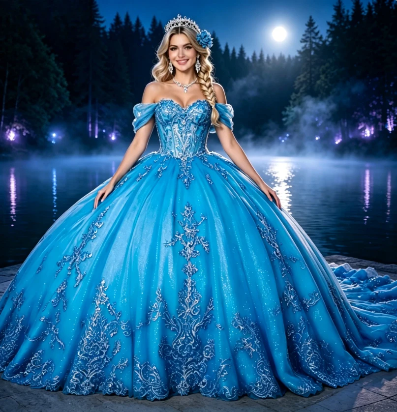 Customized Temperament Sparkling Luxury Quinceanera Dresses Cap Sleeve Lace Applique Off The Shoulder Fashion Ball Gowns
