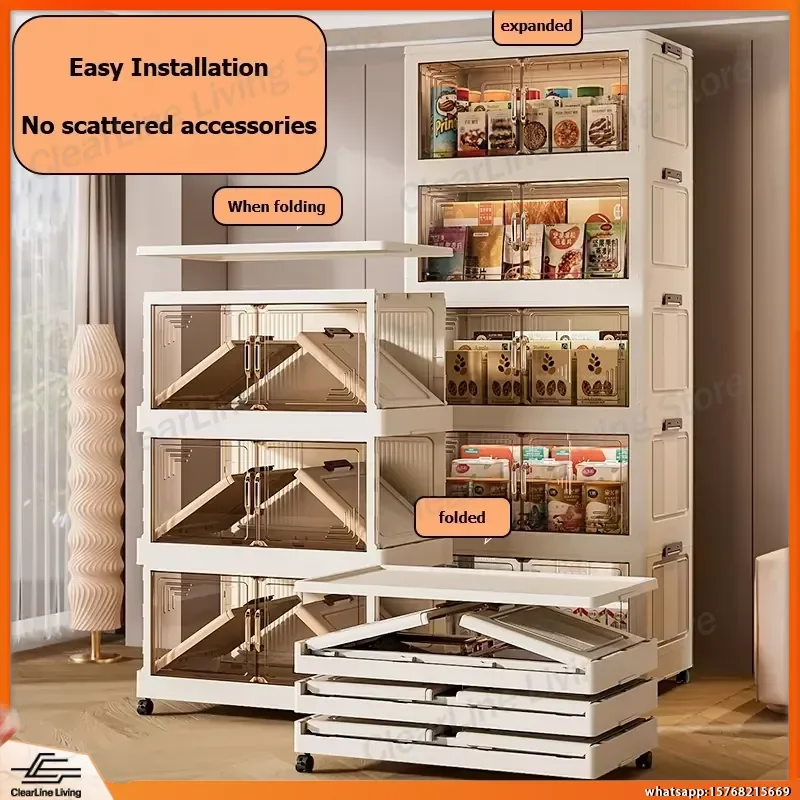 Expandable Fabric Storage Cabinet 45-50cm High Capacity Collapsible Closet Organizer Modular Wardrobe with Removable Shelves