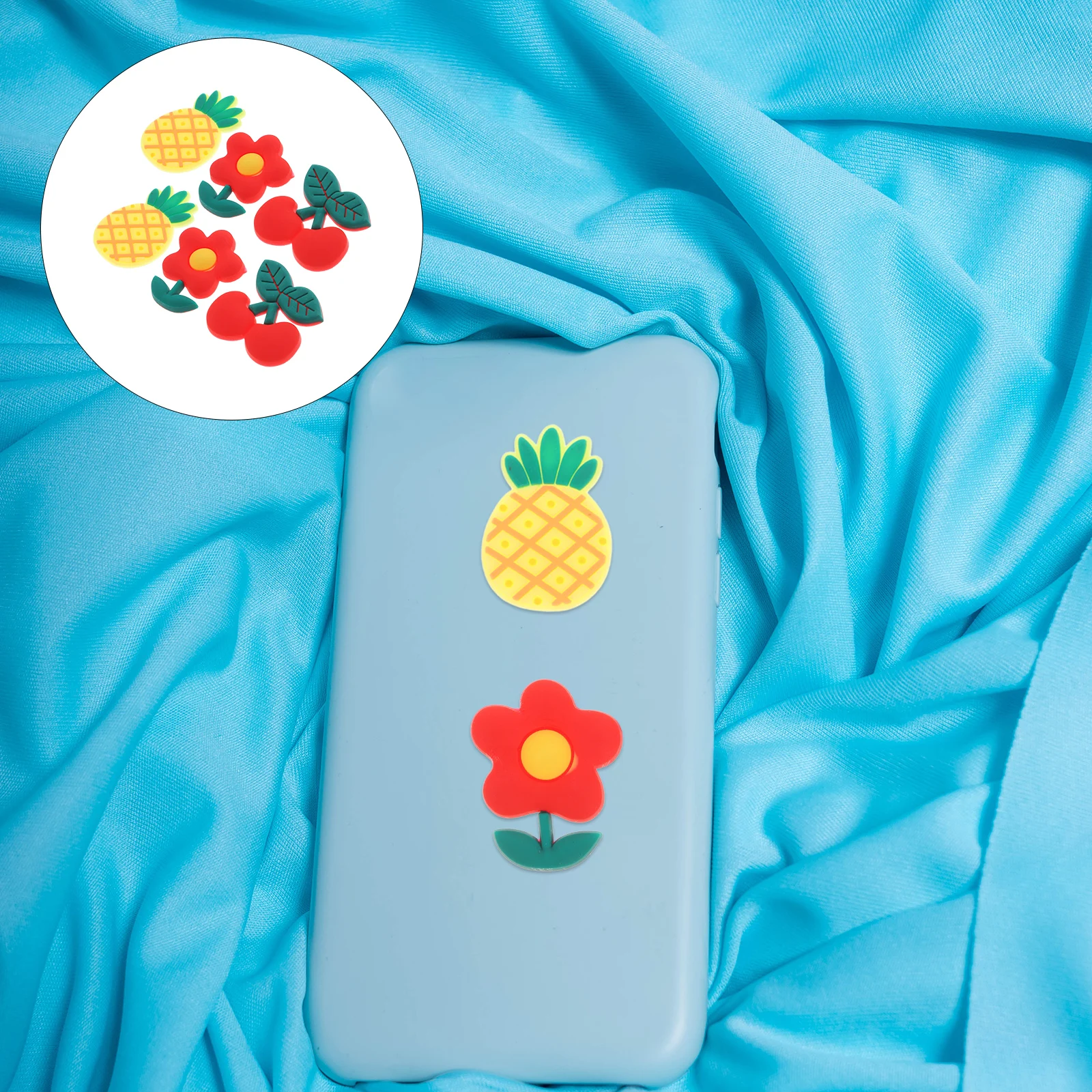 

1 комплект, подвески из ПВХ с фруктами, мультяшные фрукты, цветы, украшения, пластиковые поделки, украшения, имитация аксессуаров, чехол для телефона