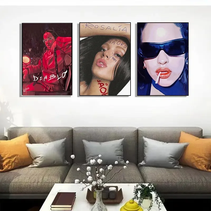 Rosalia Motomami Hip Hop Singer Music Star Posters and Prints Canvas Printing Wall Art Picture for Living Room Home Decor Gifts