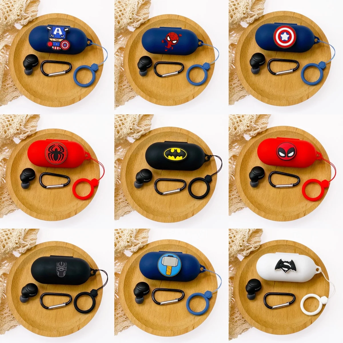 Adecuado para Sony WF-C500, WF-C700N, WF-C510 DIY dibujos animados de silicona Bluetooth auricular carcasa protectora suave con llavero