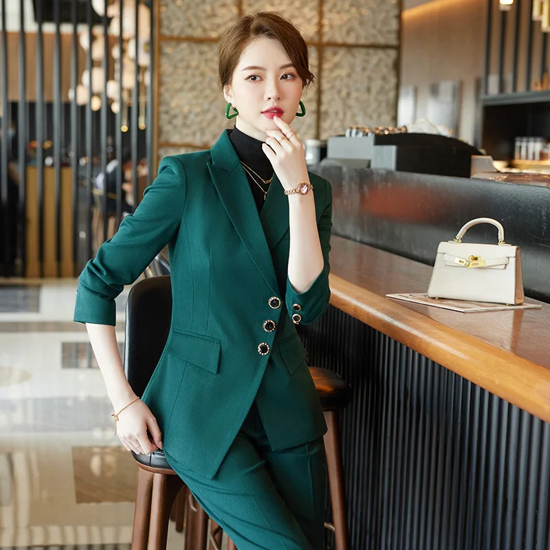 Business Suit Coat Women's Autumn Clothing New Elegant High Sense Goddess Temperament Slim Fit Suit Suit Formal Suit Work Clothe