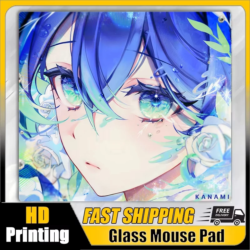 

Glass Gaming Mouse Pad Cool T-Tekkusai S-Singularity Customized Pattern For Tempered Smooth Game Desk Mat FPS E-sports Office