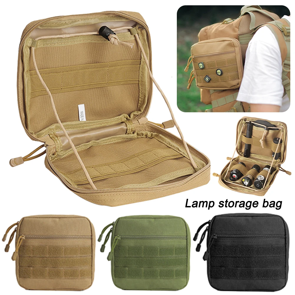 Multifuncional Camping Light Storage Bag, Tent Lamp Acessórios, Organizador com bolsos e furos pendurados, Goalzero M3 ML4 ZN