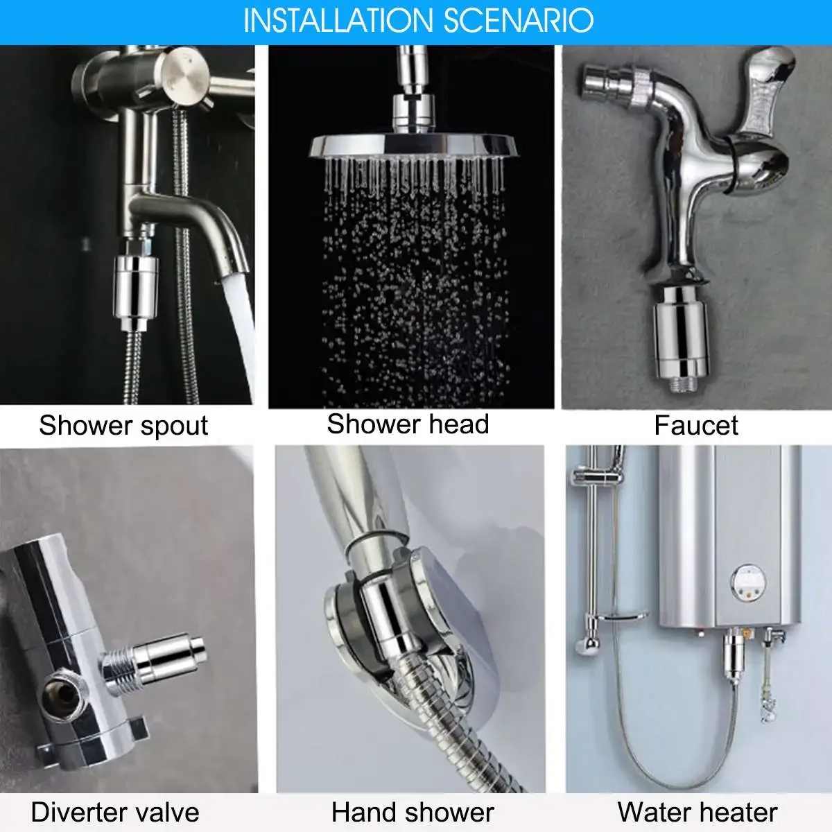 Grifo de filtración de 4 capas, purificador de agua de baño, decloración, Filtro frontal de ducha, carbón activado de cerámica para grifo de cocina