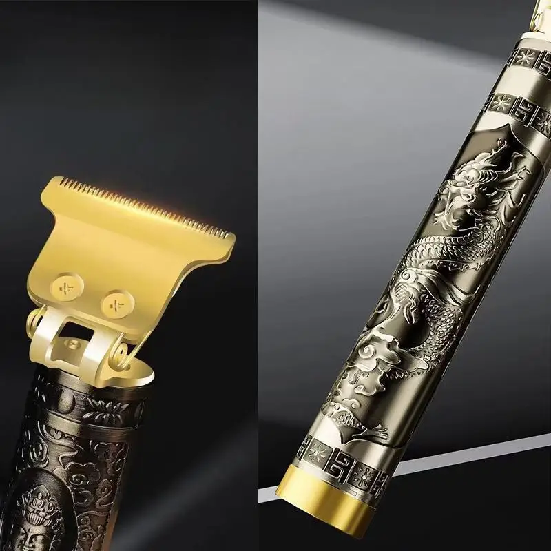 Electric Haircutter For Men Black Long Dragon USB Charging Electric Engraving Haircutter Barber Shop Electric Faders Shaved ABS7 image 6