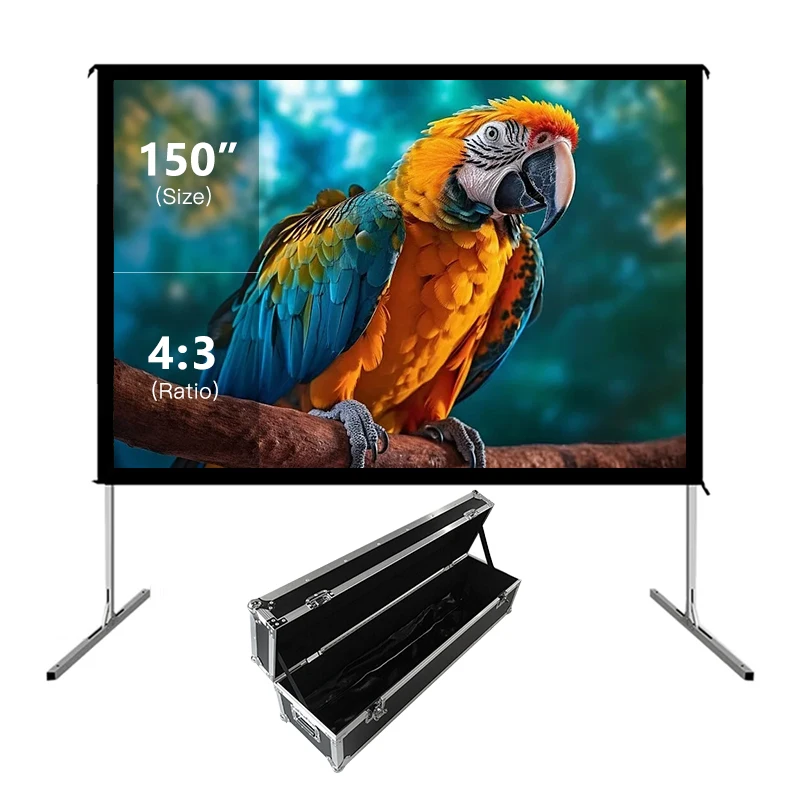 

150 Inches 4:3 HD Fast Fold Projection Screen 8K Foldable Projector Screen With Front Projection Screen