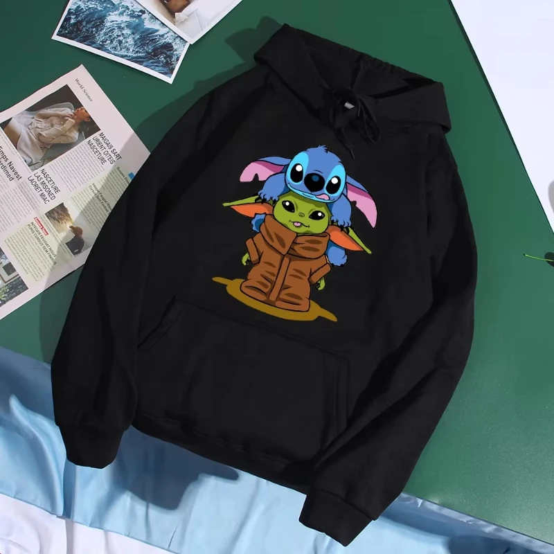 

MINISO Disney Hoodie Men's Harajuku Cartoon Print Men's Sweatshirt Fashion Disney Graphic Star Pullover Streetwear