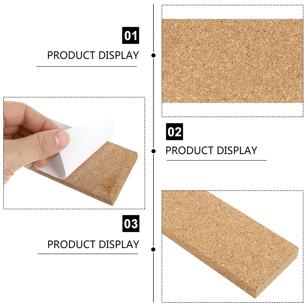 3 Pcs Bulletin Board Adhesive Cork Strips Bar Natural Thick Boards Bars Message Memo for Home Office