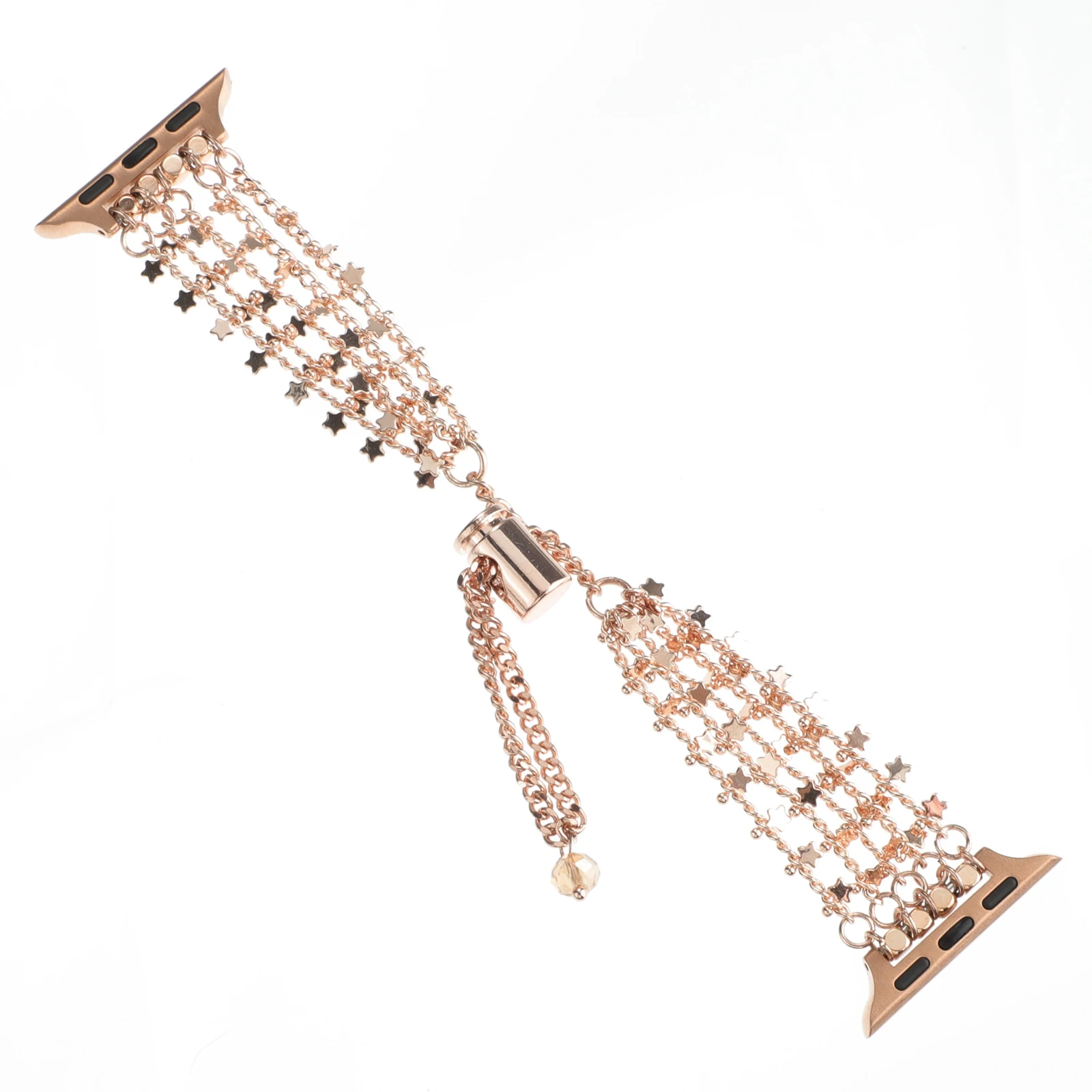 حزام معدني لسلسلة سوار ساعة أبل على شكل نجمة لساعة iwatch 87654321 SE Ultra women38 40 41 42 44 45 ملم معصم مزخرف قابل للتمدد