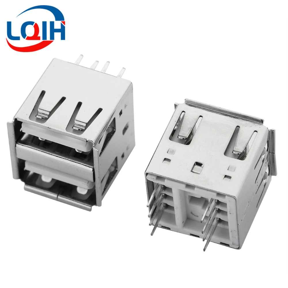 5PCS USB Double Layer AF180 Tara Base Direct Insert Double Layer Vertical 8pin Crimping Length 14.2mm