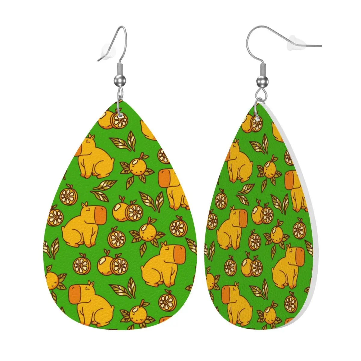 Custom Capybara Leather Earrings for Women Teardrop Dangle Earrings Jewelry Accessories