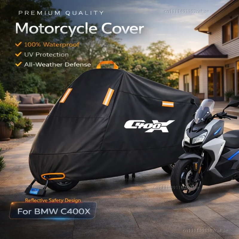 

For Bmw C400gt C400x C400 Outdoor Motorcycle Cover Waterproof Thickened Polyester UV Protective Rain Dust Sun All Weather Cover
