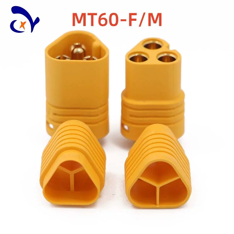 10Pcs/5Pair Amass MT60 Male Female Three Hole Plug Battery Controller Avionics Gold-Plated Connector