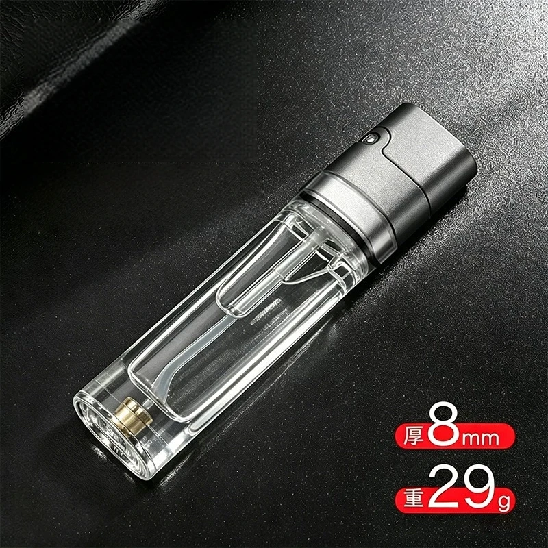2026New Mini Machine Lightweight Grinding Wheel Lighter Outdoor Portable, Small and Classic Transparent Visible Oil Tank Lighter