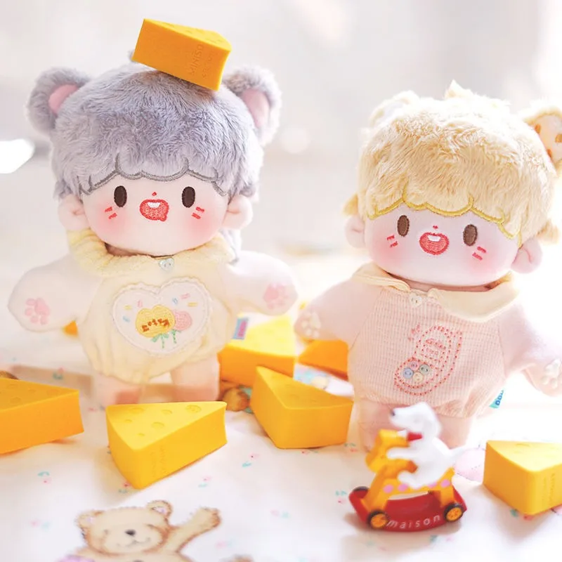 New Limited Stock 15cm Cute Plush Twins Cheese Plush Doll Handmade Figure Doll Plushies Stuffed Toy Fans Collection Gift