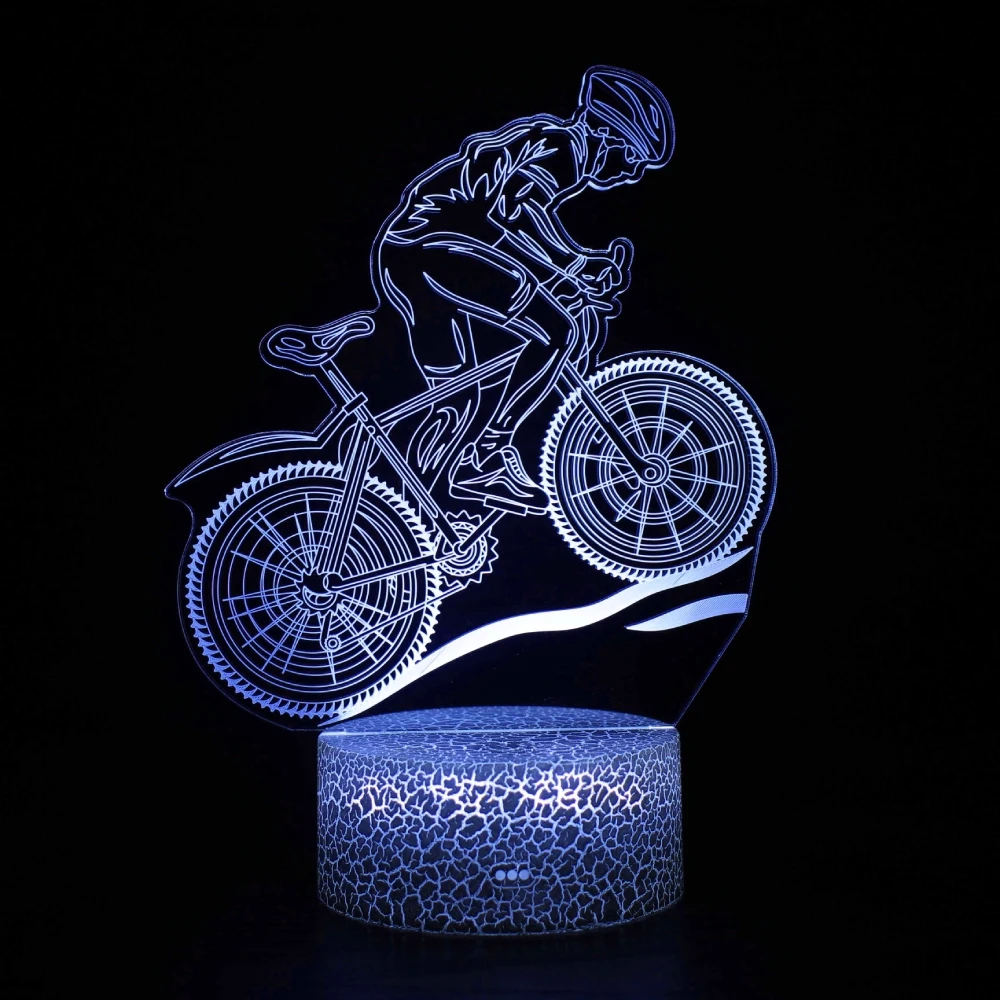 Nighdn Mountain Bike Night Light LED USB Tabel Lamp 16 color Changing with Remote Room Decor Birthday Gift for KidsBoys Man