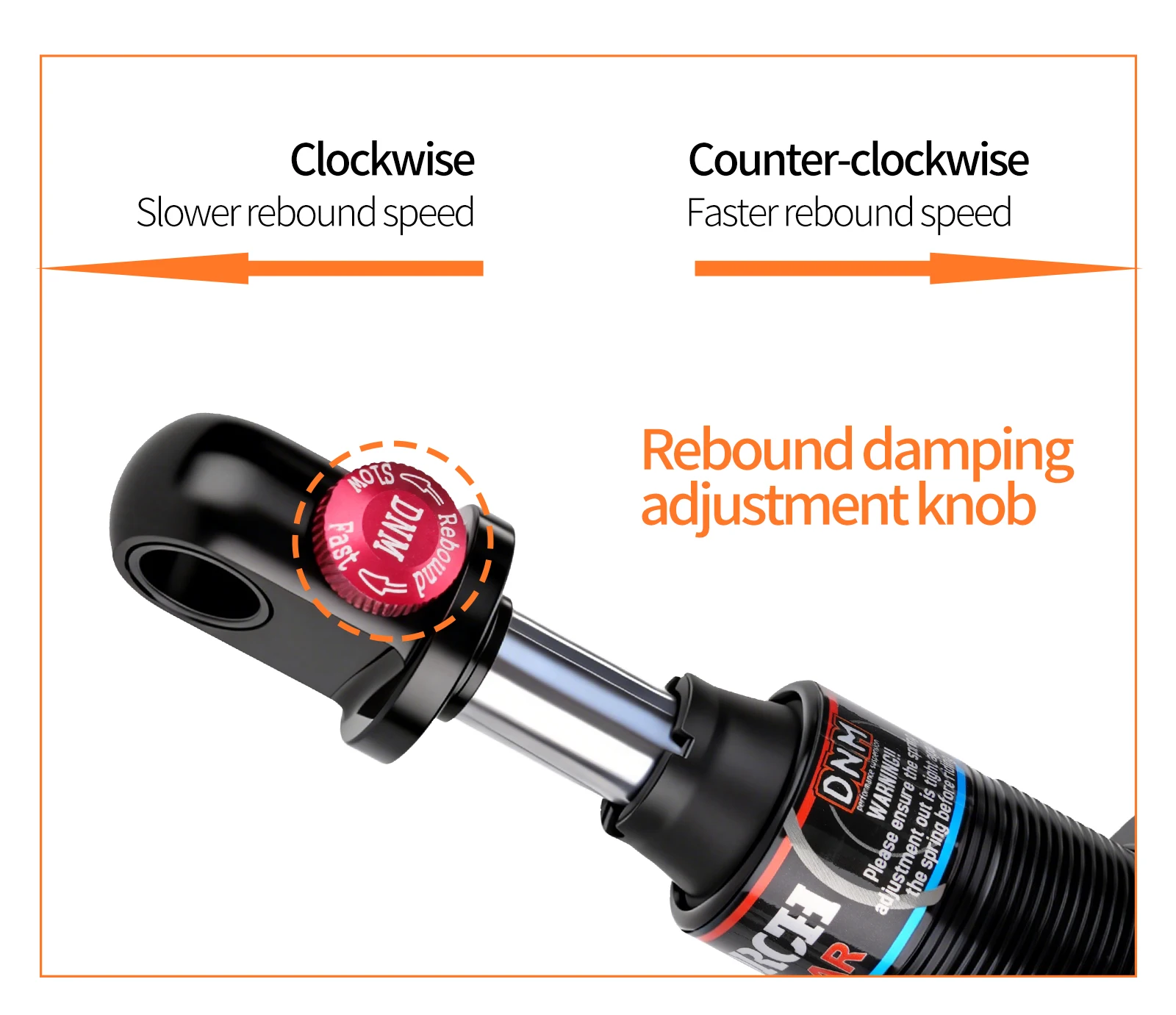 DNM DV-22AR Mountain Bike Spring Shock Absorber 125mm/150mm/165mm/190mm/200mm MTB Bicycle Rear Shock Absorber 450lbs - 1500lbs