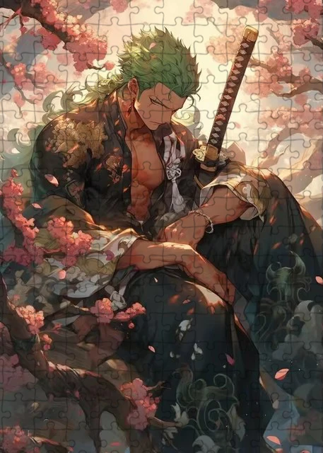 One Piece Anime Jigsaw Puzzle Roronoa Zoro 300/500/1000 Pieces Puzzles Adult Stress Relieving Game Children Handmade Toys