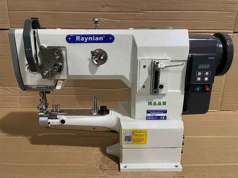 Raynian-335PF Single-belt Sewing Machine with Side-locking Composite Sewing Function. Large Hook for Footwear Sewing Machine.