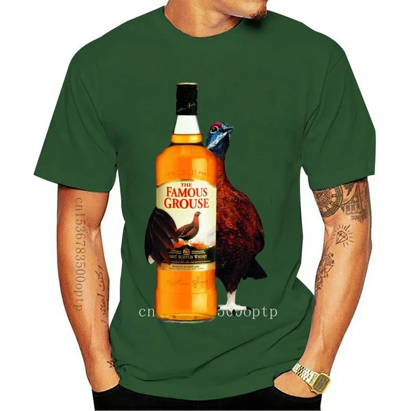 Camiseta con Logo del famoso Grouse Scotch Whisky, camiseta personalizada de marca Fruit Of The Loom S Xxl, camiseta ajustada de manga corta para hombre