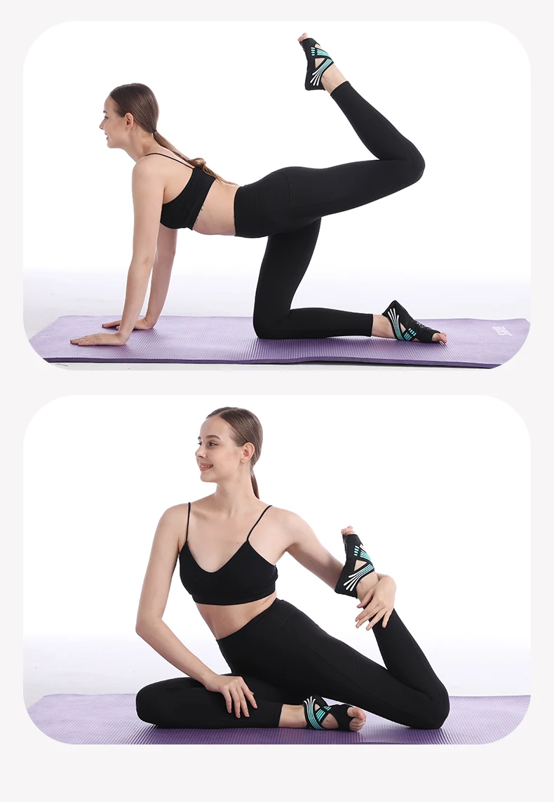 Professionelle rutschfeste Gym Yoga Schuhe flache weiche Anti-Rutsch-Sohle Ballett Fitness Tanzschuhe Pilates Yoga Schuhe Socken – Detail 14