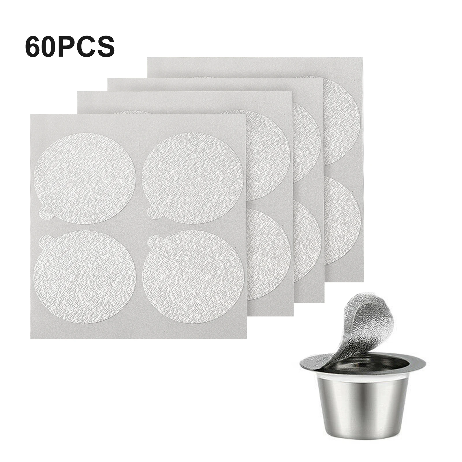 40/60Pcs Disposable Capsules Pods Lids Seals Aluminum Foil Refillable Coffee Capsule Flim Sticker NNespresso Coffee Lid