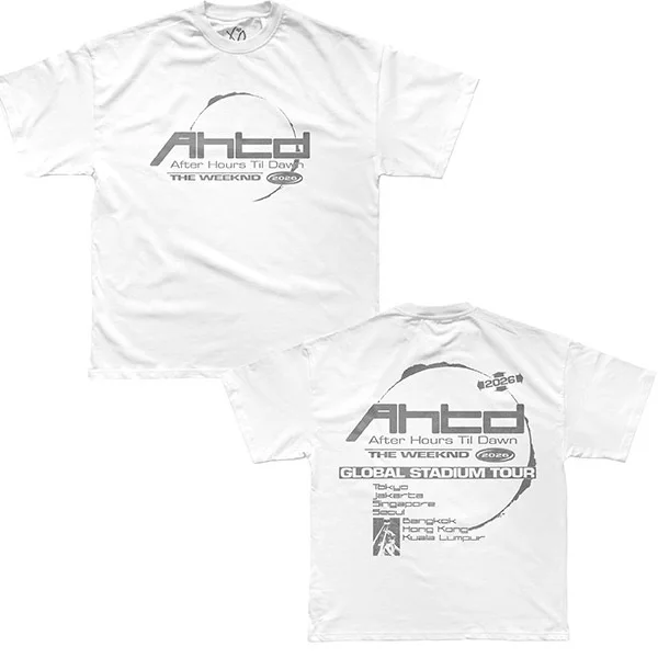 The Weeknd AHTD 2026 Asia Tour Printed T-shirt XO Fan Support Round Neck Short Sleeve