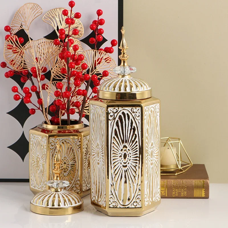 

American Ceramic General's Altar, Storage Jars, Decorative Crafts, Light Luxury Middle East Retro foyer, Home, Living Room Decor