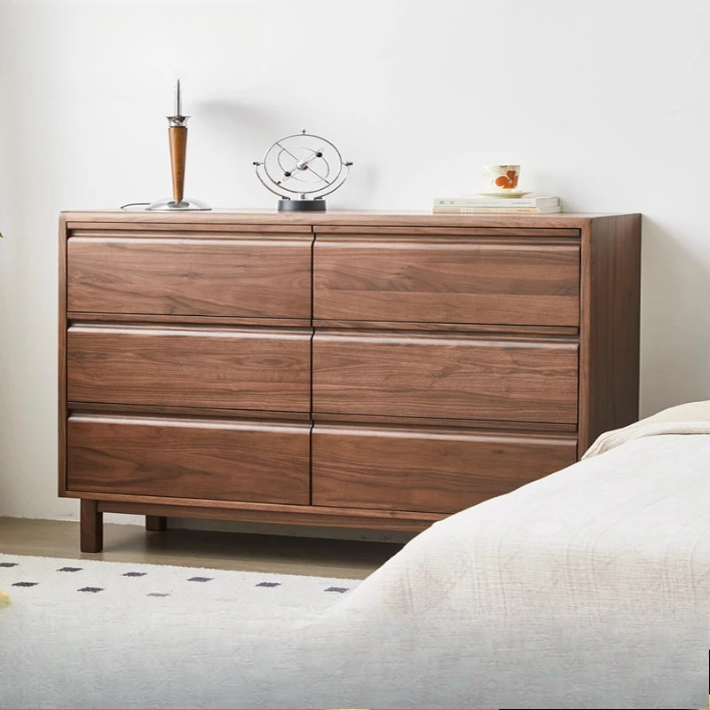 

Walnut six-chest cabinet, bedroom storage cabinet, solid wood chest of drawers, living room chest of drawers, black walnut