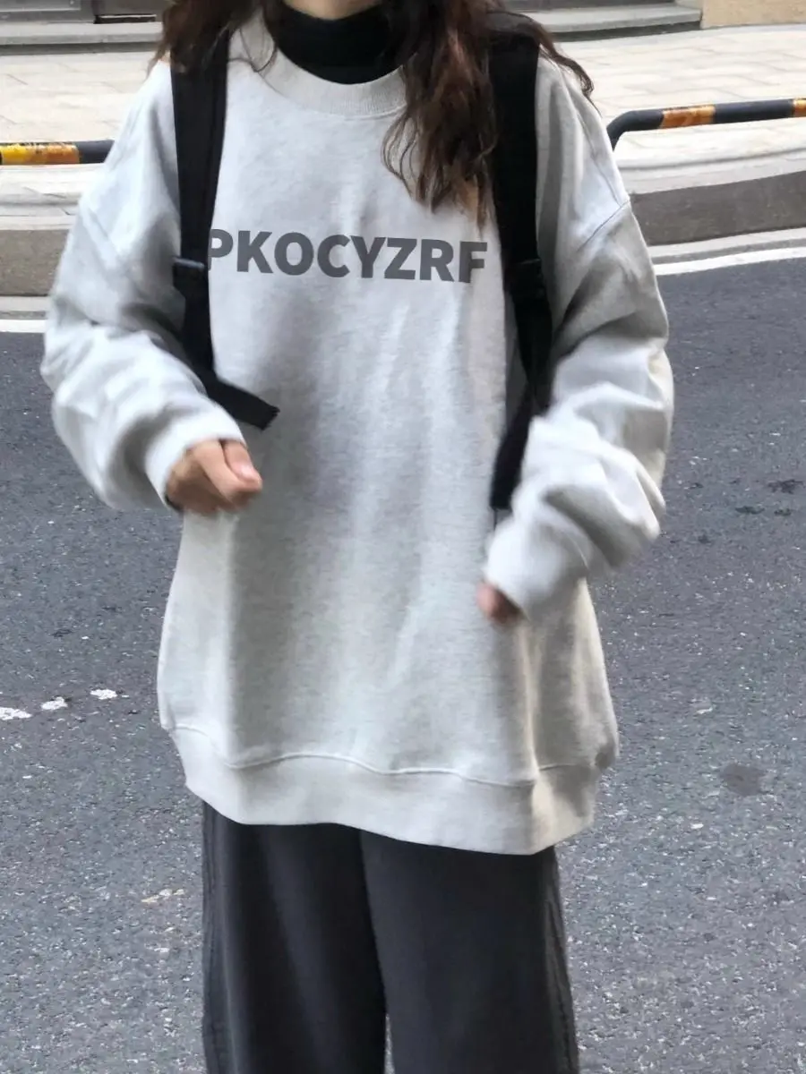 Women'S Sweat-Shirts Vintage Clothing Four Seasons Cool Lined Chic Unique Plain Quality Knitted Printing Workout Sudaderas